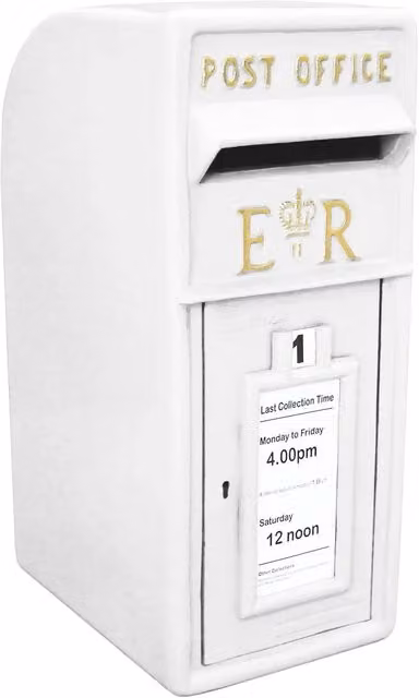 Monstershop White and Gold Cast Iron Wall Mounted Wedding Post Box – 1