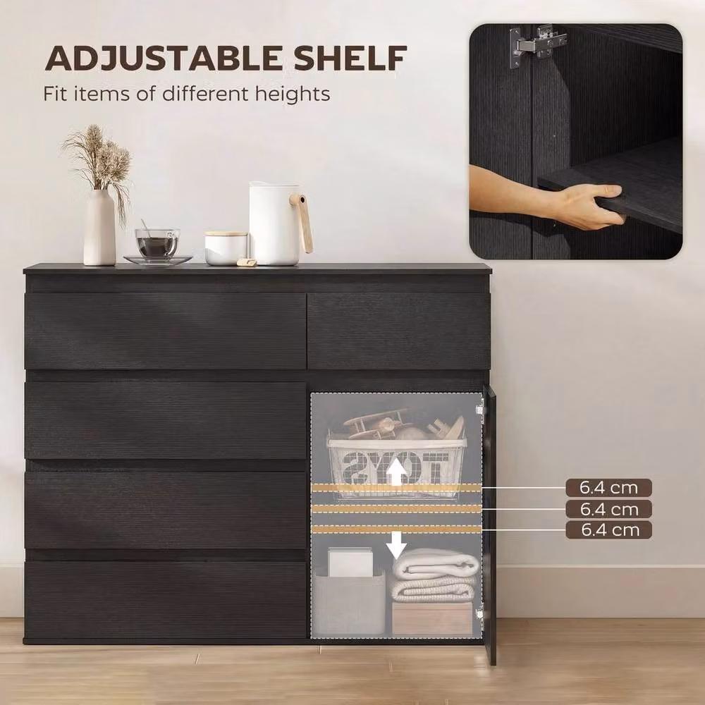 FORGEVIO 5 Drawer Chest of Drawers in Black – 4