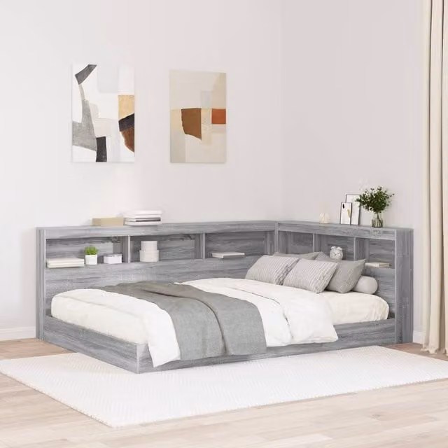 Berkfield Home Grey Sonoma Storage Headboard with Integrated Shelf, 150 cm – 1