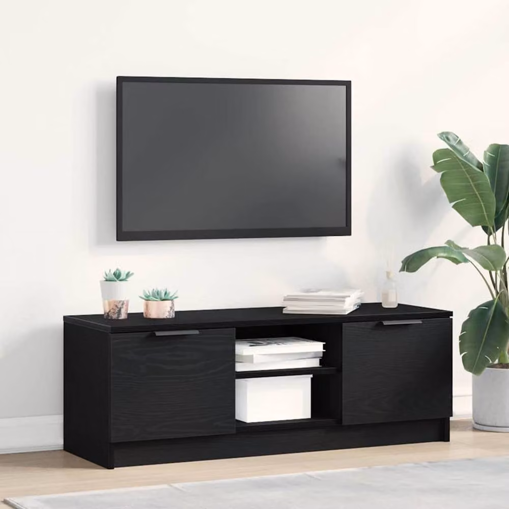 Berkfield Home Modern Black Oak TV Cabinet W/D/H: 102 x 36 x 36.5 cm – 2