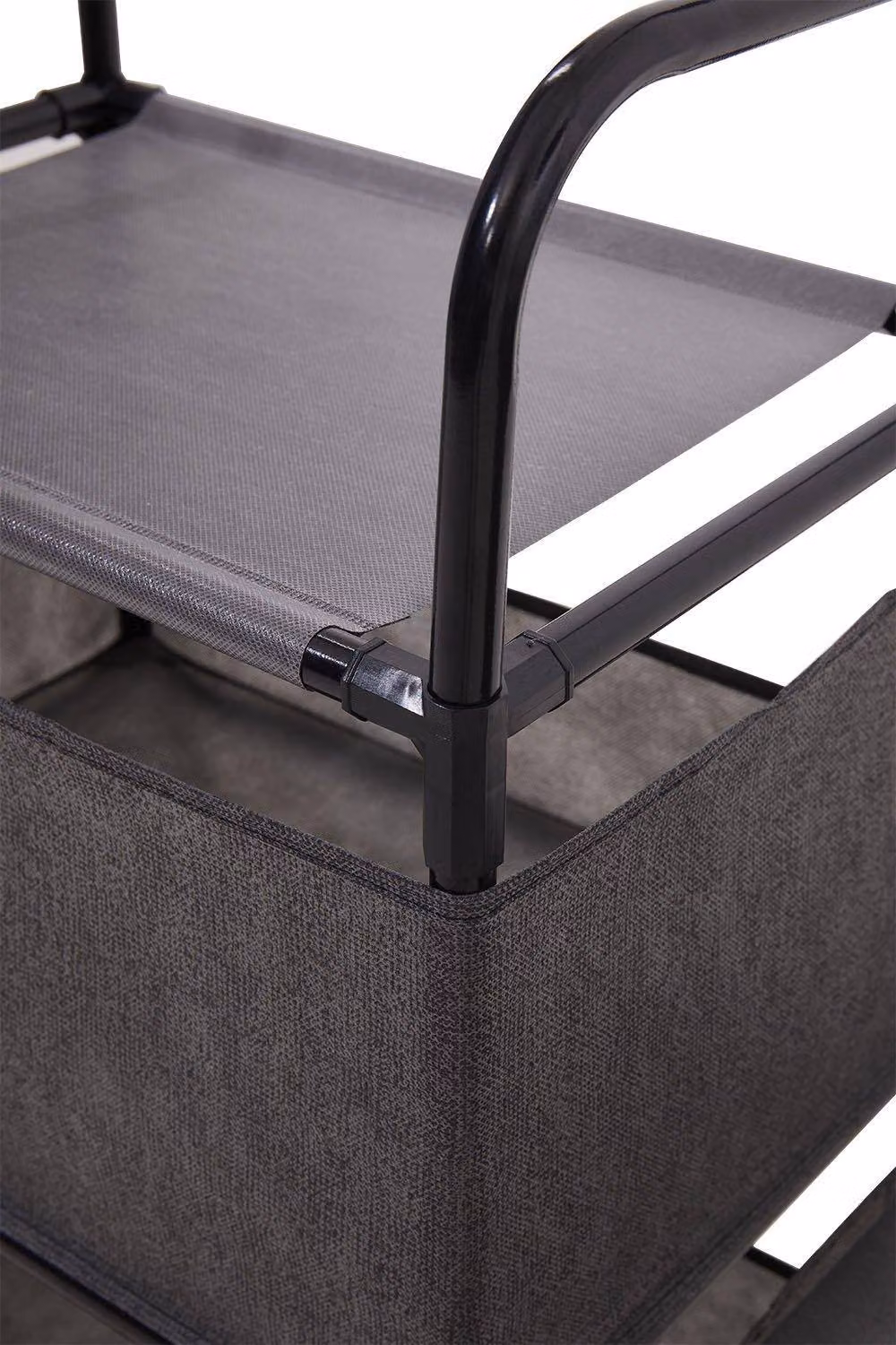 H&O Direct Metal Freestanding Garment Rack with Shelves in Grey, W/D/H: 125.0 x 40.0 x 165.0 cm – 3