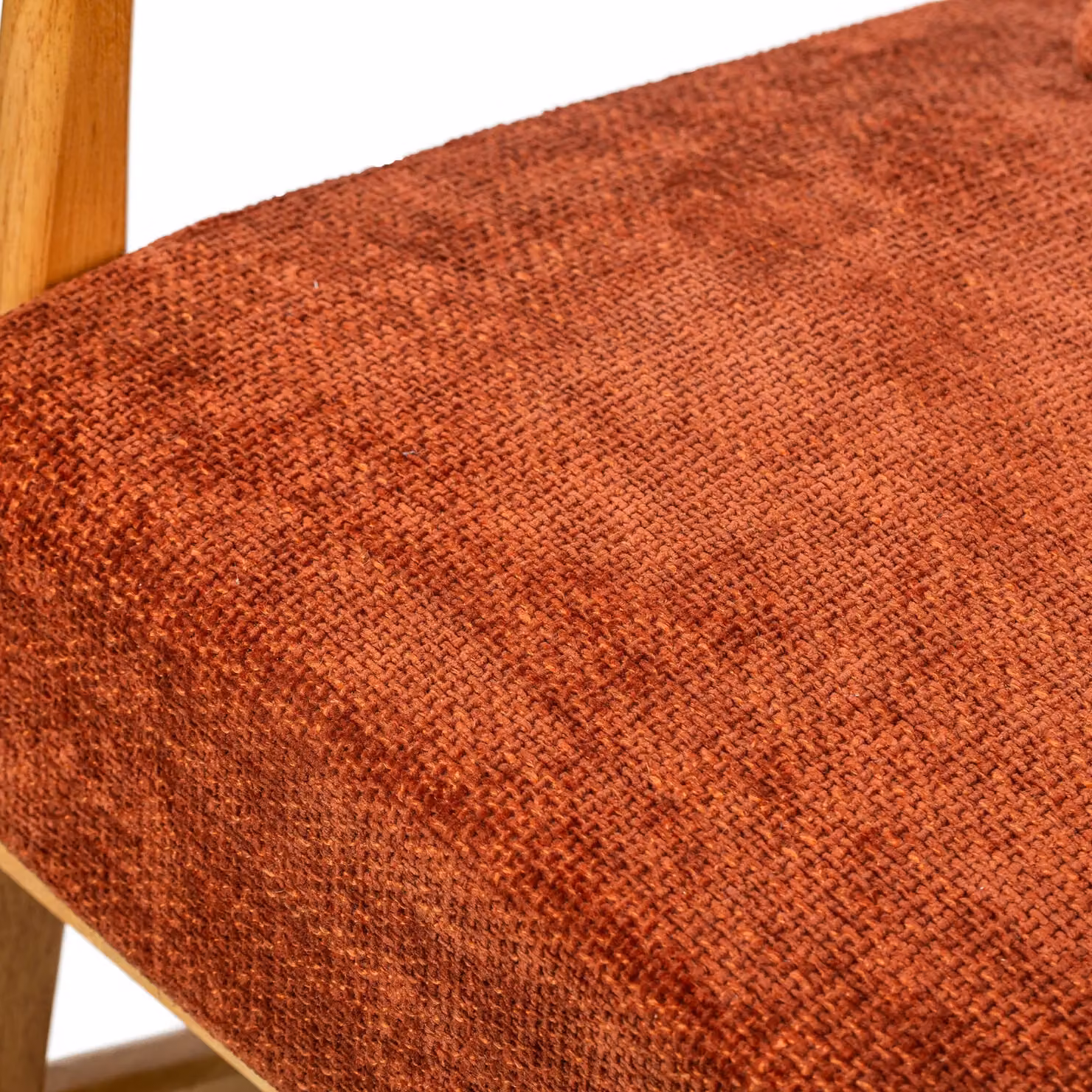 Nordlys Scandinavian Red Fabric Rocking Chair with Armrests – 4