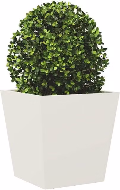 Berkfield Home Durable Steel Garden Planter Tub, White, W/D/H: 40 x 40 x 40 cm – 1