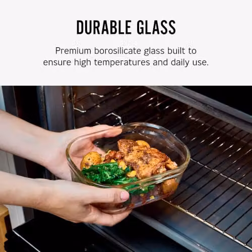 Black + Blum Stack + Nest Airtight Glass Food Storage Container Set, 380ml, 3 Pack, Black and Transparent – 3