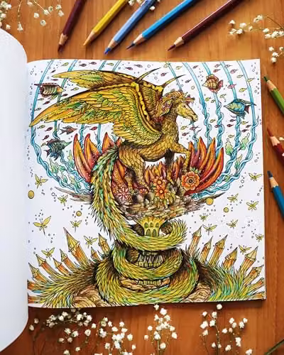 LOM ART Dream Voyage: A Fantasy Colouring Journey for Adults, Multicolour Paper Book – 4