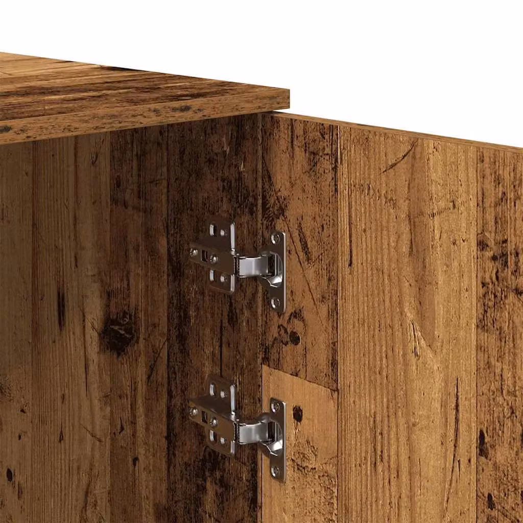 Berkfield Home Rustic Brown Wall Mounted Storage Cabinet with Hinged Doors, W/D/H: 40 x 45 x 103.5 cm – 5