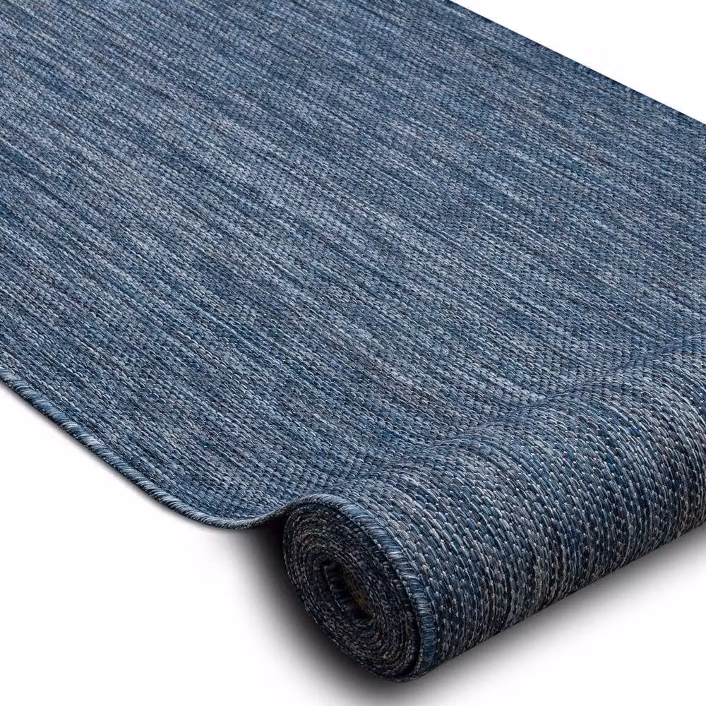 RugsX Sisal Sion Blue Rectangular Flat Weave Runner, W: 100 cm, L: 170 cm – 2