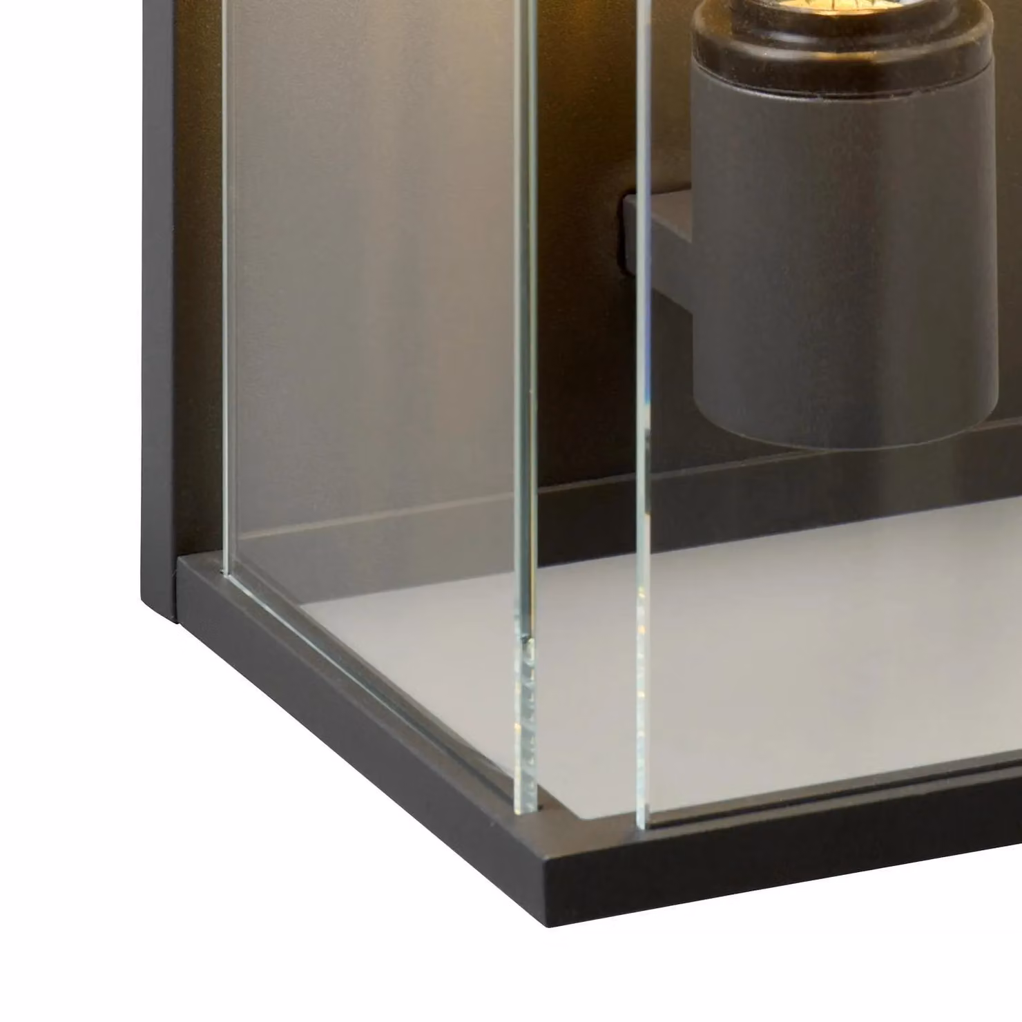 Lucide Claire Vintage Outdoor Wall Light in Black with Transparent Glass, Dimmable, IP54 Rated – 4