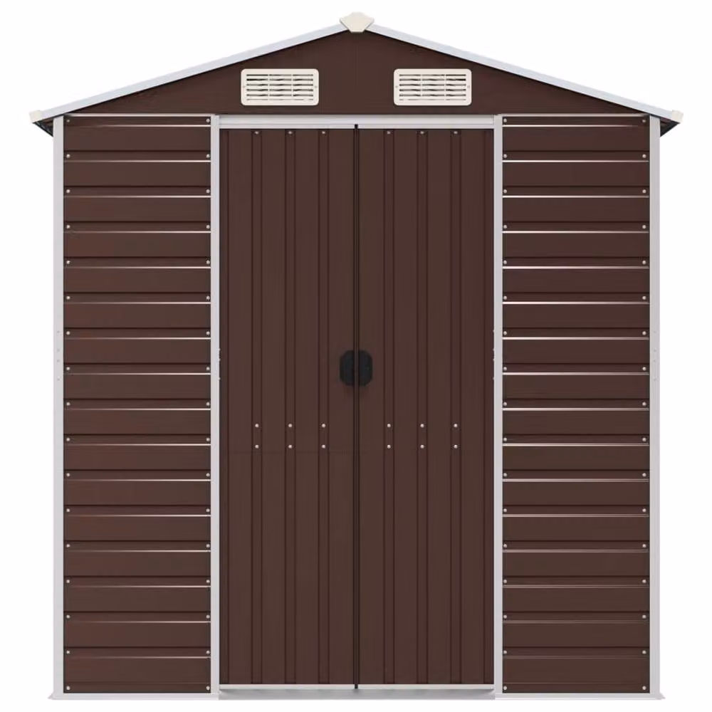 Berkfield Brown Galvanised Steel Gable Garden Shed W/D/H: 191 x 555 x 198 cm – 3