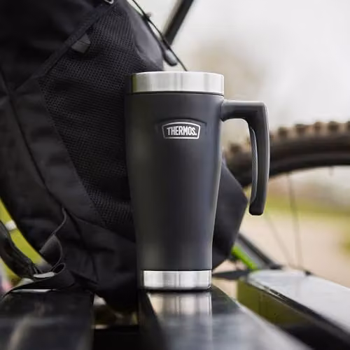 Thermos Icon Stainless Steel Travel Mug with Lid, Black, 470ml – 4