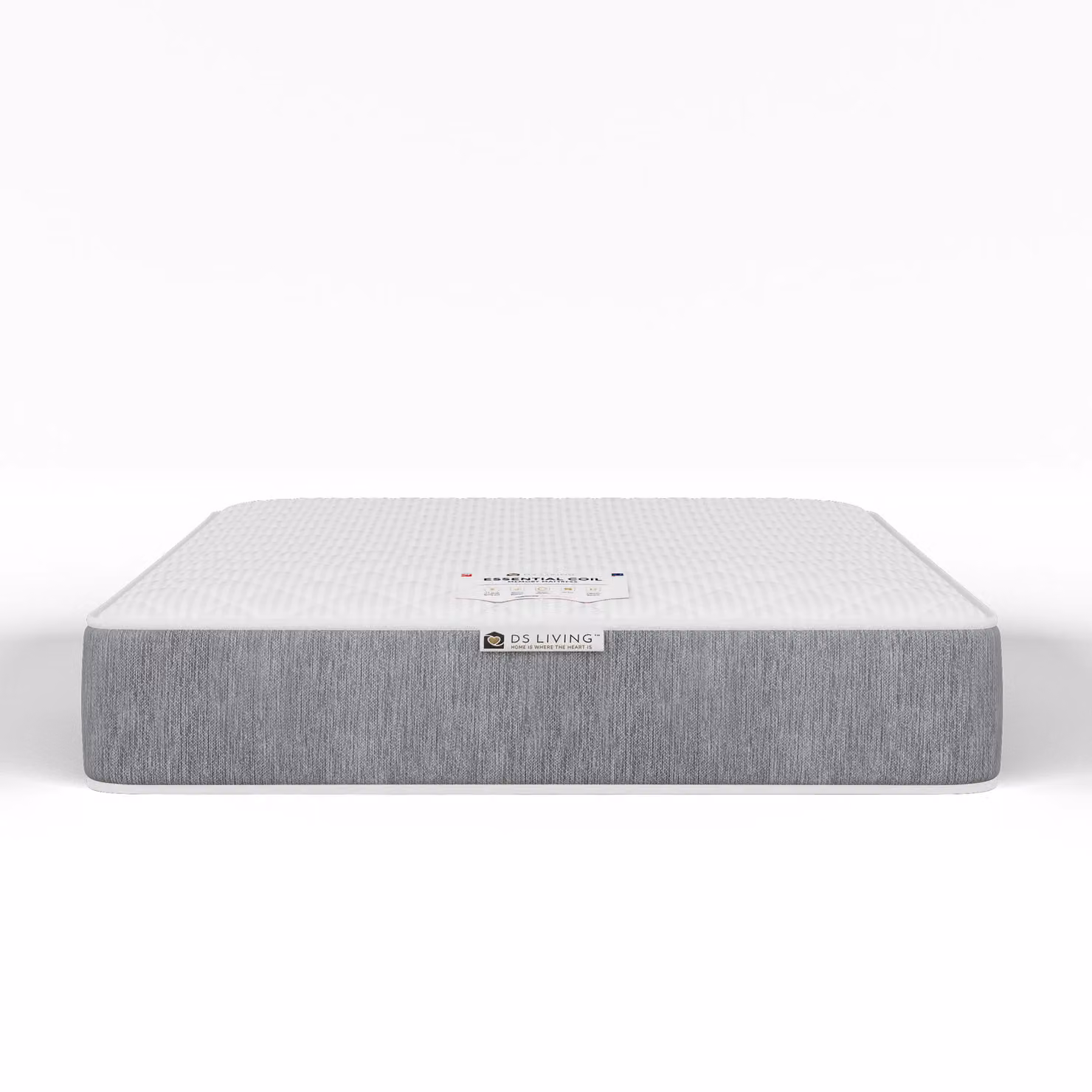 DS Living Haven Medium Memory Spring Essentials Hybrid Mattress in Grey, W/D/H: 90 x 190 cm – 2