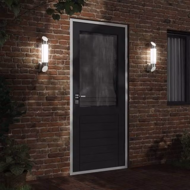 Berkfield Home Modern Silver Stainless Steel Outdoor Wall Lights, 2 Pack