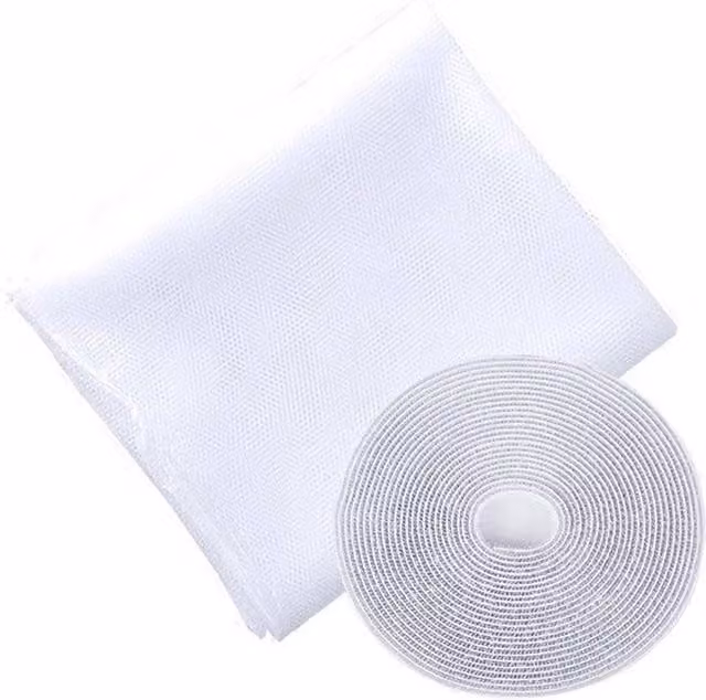 FLAVORA White Velcro Insect Mesh Screen Netting for Windows and Doors, W: 150 cm, H: 200 cm