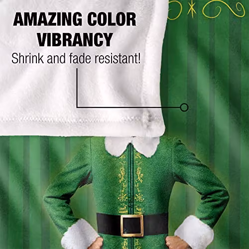 Warner Bros. Elf Buddy The Elf Logo Super Soft Fleece Throw Blanket, Multicolour, W: 91 cm, D: 147 cm – 3