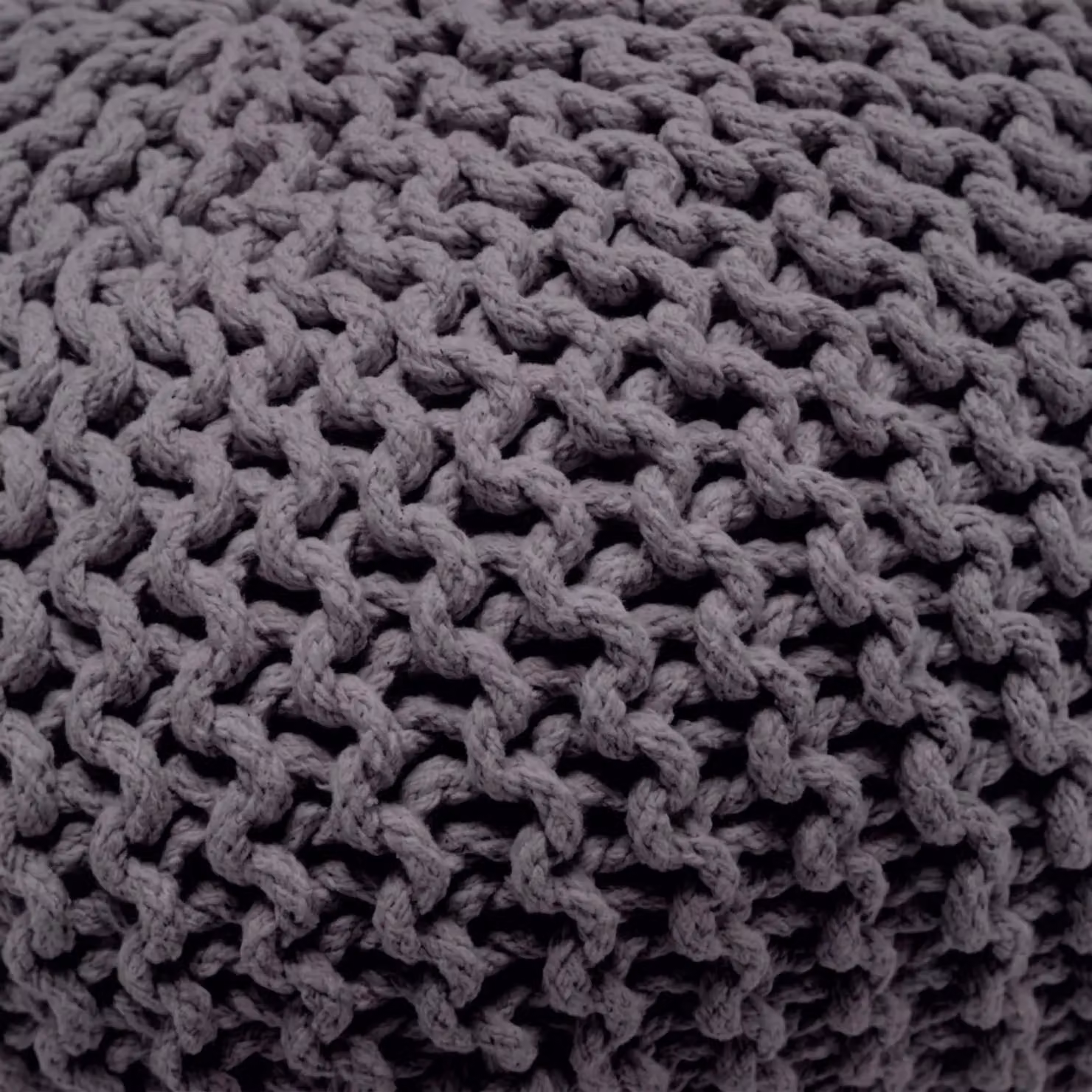 Home Sweet Home UK Handmade Large Chunky Knitted Round Pouffe Ottoman in Grey 100% Cotton – 4
