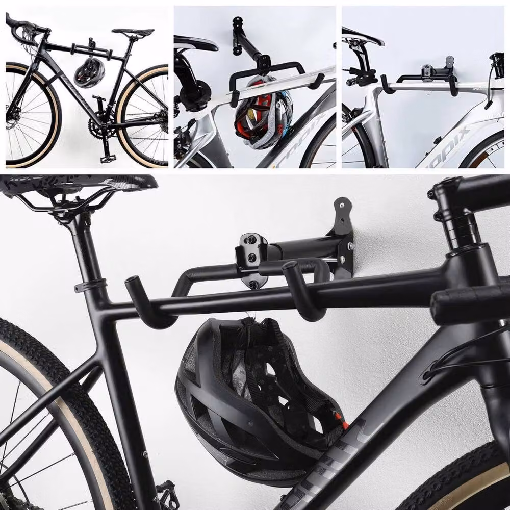 NESTLUNE Adjustable Wall Mounted Metal Bike Storage Hanger in Black – 4