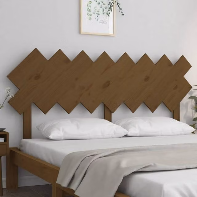 Berkfield Home Beautiful Bed Headboard in Honey Brown Solid Pine Wood, W: 159.5 cm, D: 3 cm, H: 80.5 cm