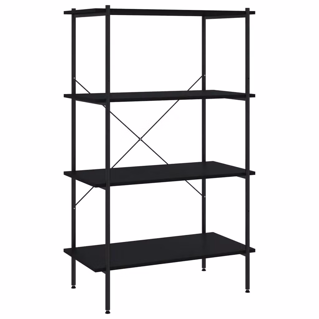 Berkfield Home 4-Tier Freestanding Shelving Unit in Black, W/D/H: 80 x 40 x 130 cm – 2