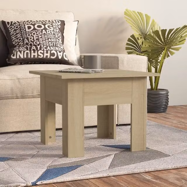 Berkfield Home Sonoma Oak Coffee Table in Brown, W/D/H: 55 x 55 x 42 cm – 1