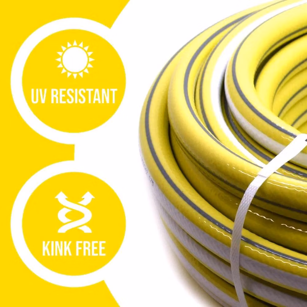 FLAVORA Reinforced Yellow Garden Hose Pipe, 25m – 2