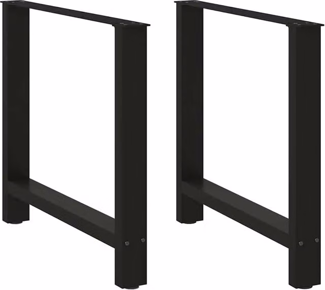 Berkfield Home Steel Coffee Table Legs, Black, 2 Pieces, H: 72-73 cm x W: 80 cm
