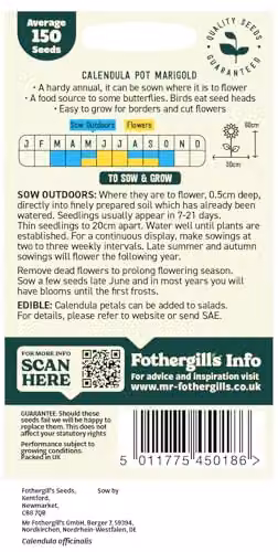 Mr Fothergill's Oh Sow Simple Calendula Flower Seeds, Orange and Yellow – 2
