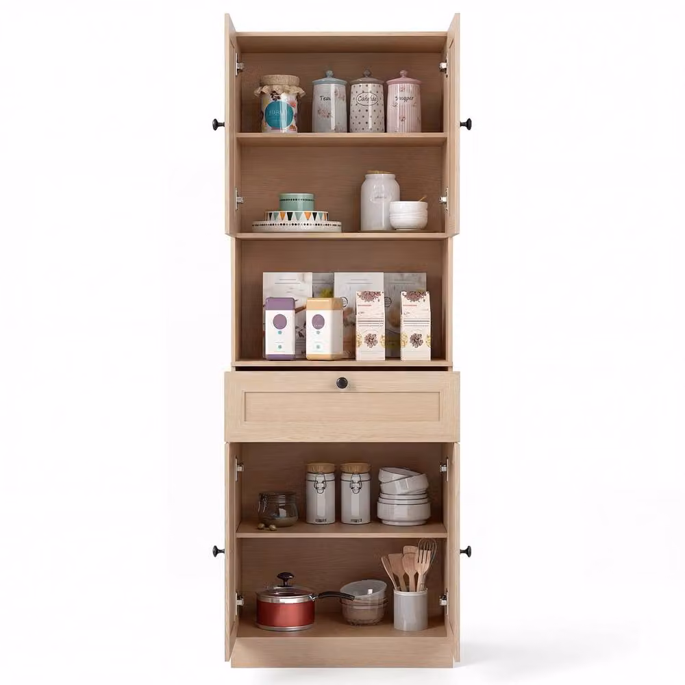 Costway Freestanding Bathroom Storage Cabinet in Beige, Height: 171.5 cm – 5