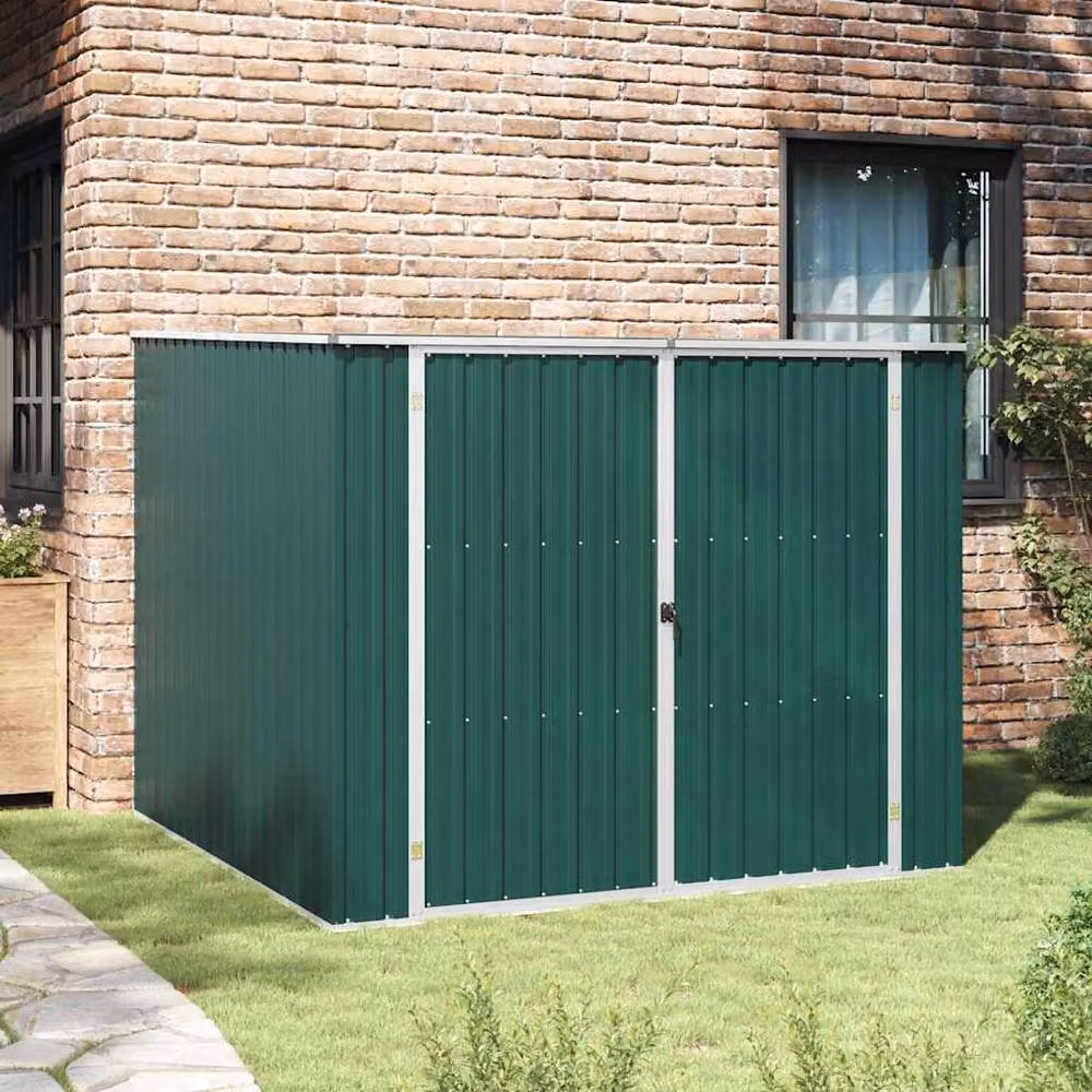 Berkfield Home Garden Shed in Green Galvanised Steel, W/D/H: 195 x 198 x 159 cm – 1