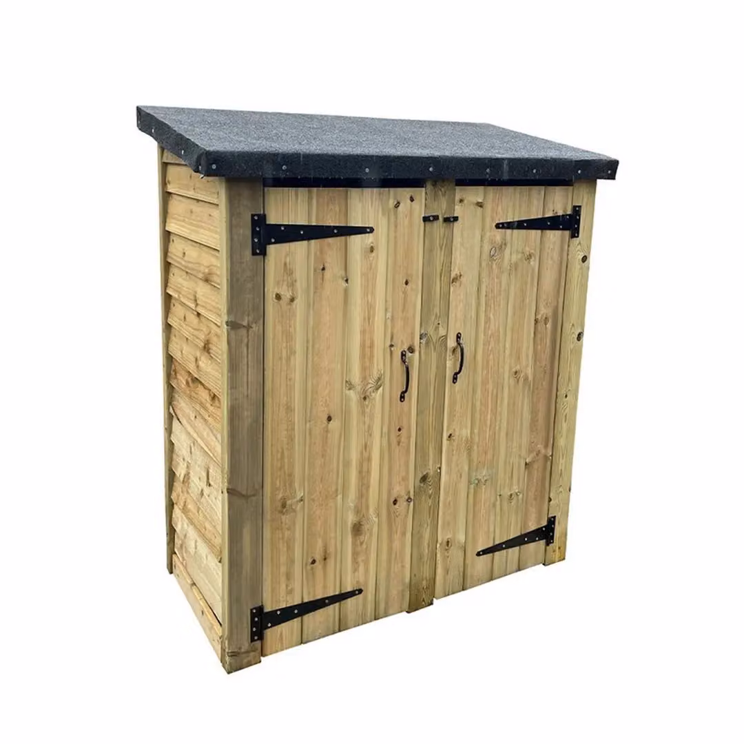 Churnet Valley Garden Furniture Ltd Double Tool Store Tall Wood Cabinet in Brown, W/D/H: 120 x 60 x 152 cm – 2