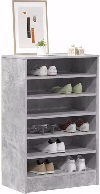 Berkfield Home Shoe Cabinet in Concrete Grey, W/D/H: 60 x 35 x 92 cm – 1