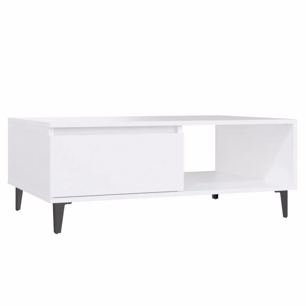 Berkfield Home Modern White Rectangular Coffee Table W/D/H: 90 x 60 x 35 cm – 2