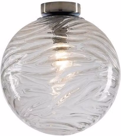 Netlighting Nereide Globe Ceiling Light in Transparent Glass with Chrome Details, W: 25 cm, H: 27.4 cm