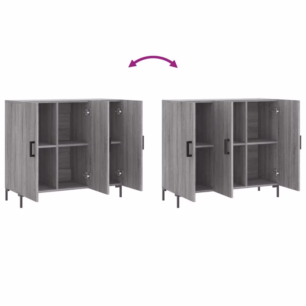 Berkfield Home Grey Sonoma Modern Sideboard W/D/H: 90 x 34 x 80 cm – 5