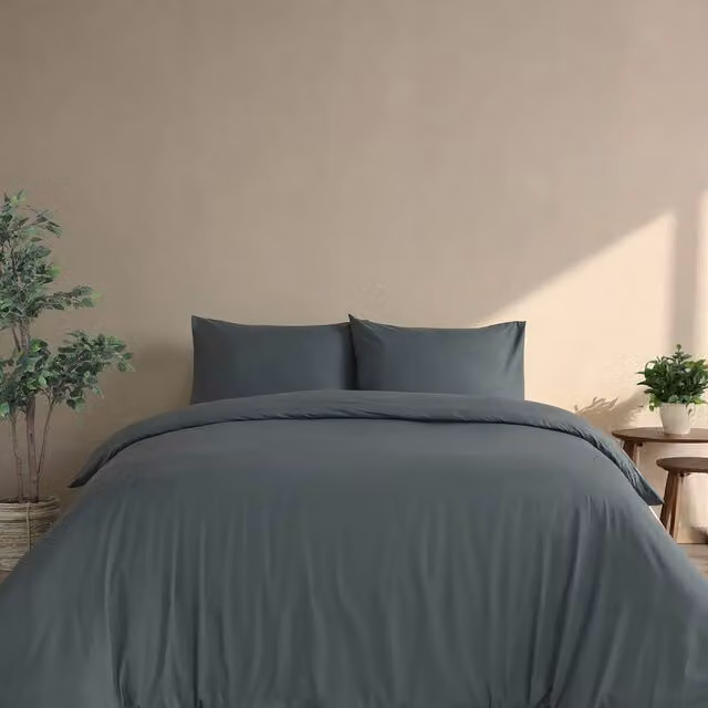 Martex Everyday Luxury Cotton Percale Duvet Cover Set in Green and Blue, King Size