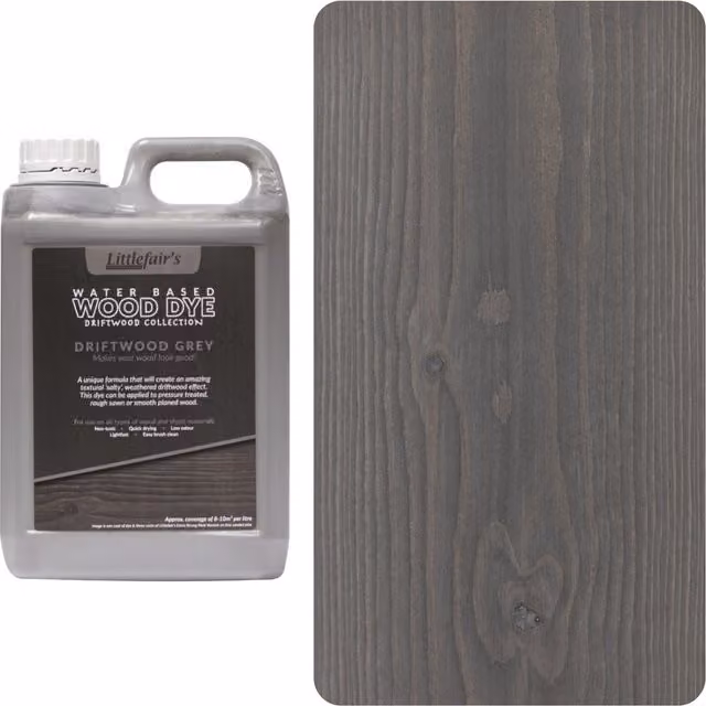 Littlefair's Driftwood Grey Indoor and Outdoor Wood Stain, 20 l