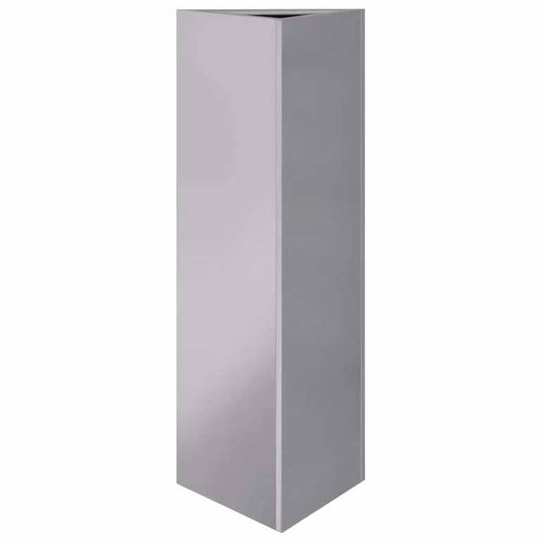Berkfield Home Triangular Garden Planter in Silver Galvanised Steel, W/D/H: 30 x 26 x 75 cm