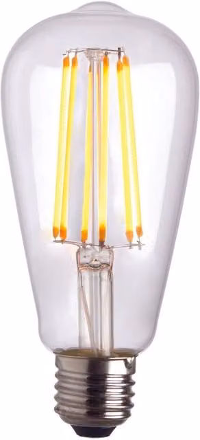 Loops Vintage Style Dimmable LED Filament Bulb, Pear Shaped E27, Warm White, Transparent Glass