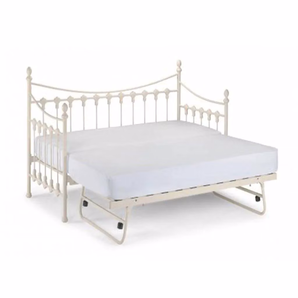 Ashfield Premier White Lacquered Metal Frame Daybed with Underbed Trundle, W/D/H: 90 x 190 x 103 cm – 2