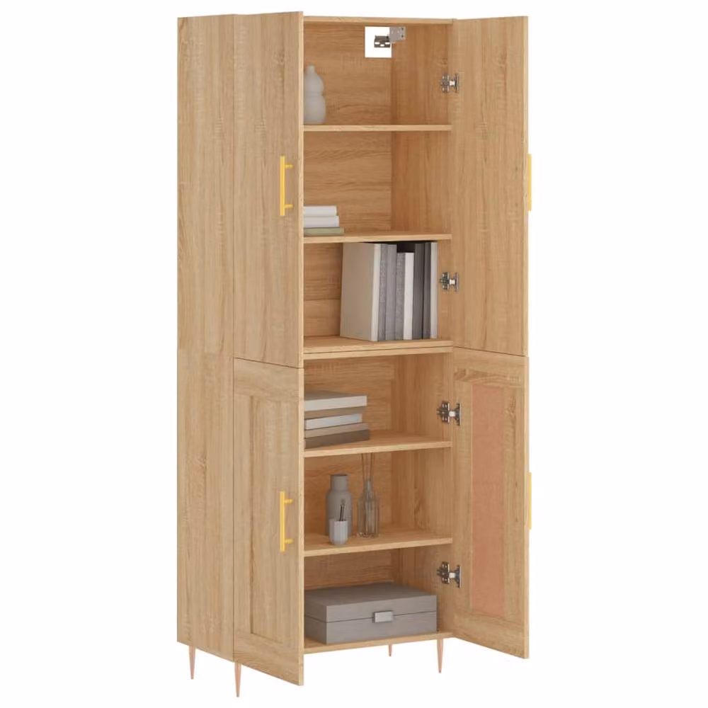 Berkfield Home Sonoma Oak Highboard in Beige, W/D/H: 69.5 x 34 x 180 cm – 2
