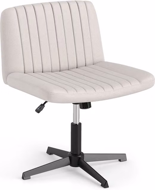 Costway Criss Cross Task Chair in White Fabric with 360 Degree Swivel