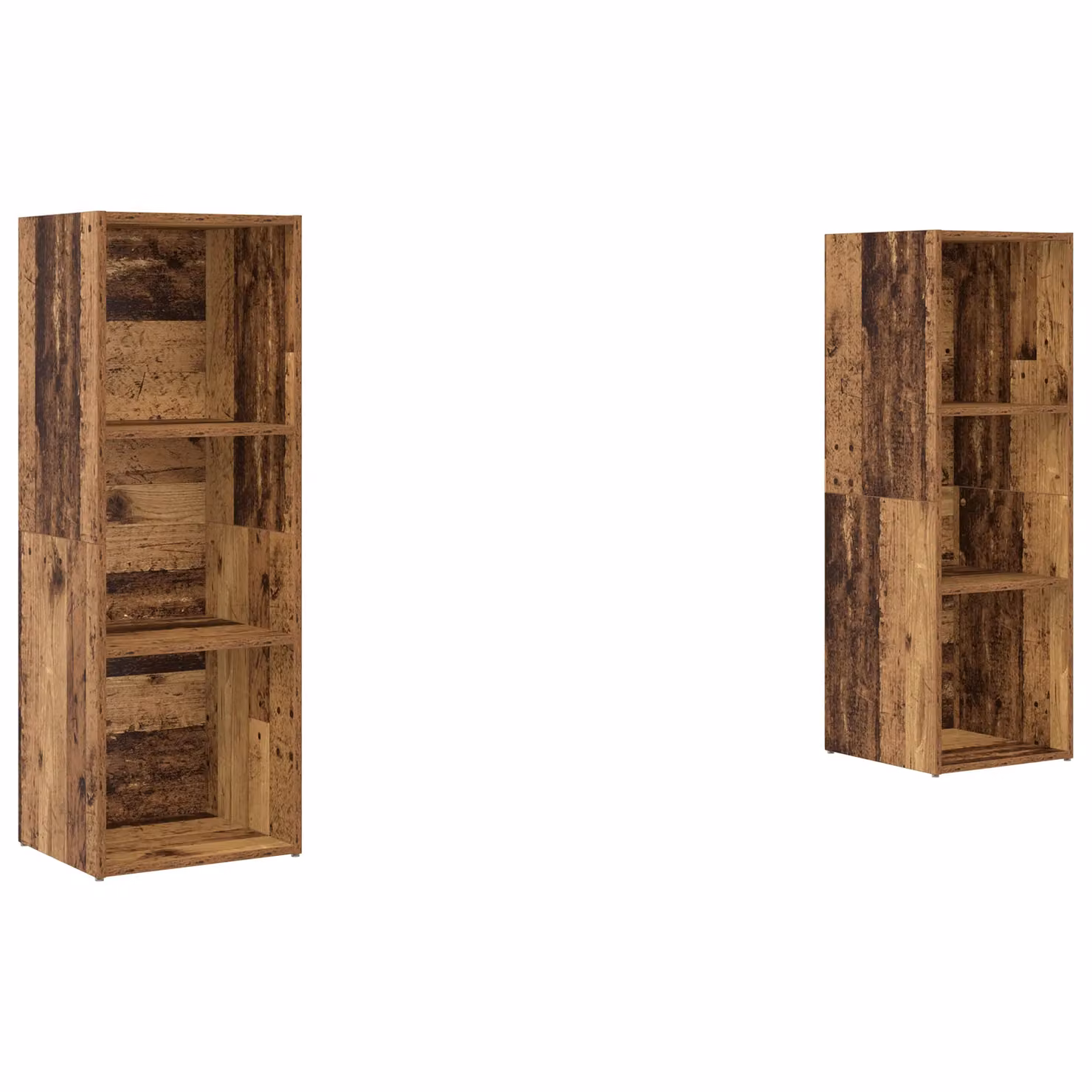 Berkfield Home 2-Piece Storage Shelf Set in Brown Old Wood, W/D/H: 107 x 35 x 37 cm – 2