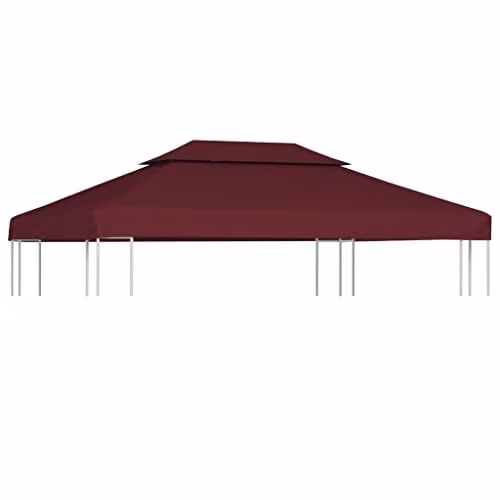 vidaXL 2-Tier Gazebo Top Cover in Red Polyester, 4 x 3 m
