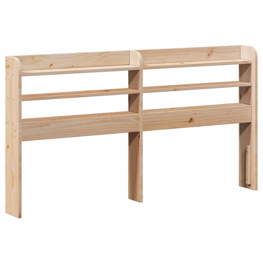 Berkfield Home Bed Frame with Headboard and Side Compartments in Brown Rustic Solid Wood, W/D/H: 160 x 200 cm – 2