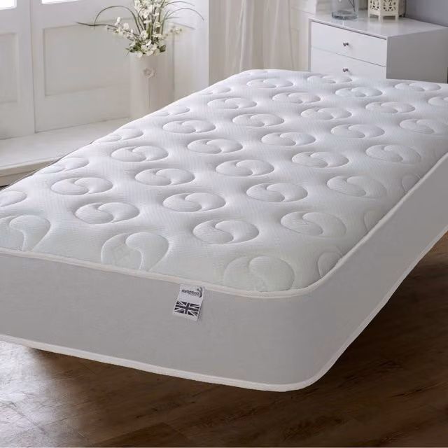 Starlight Beds Ying Yang Cool Touch Hybrid Mattress with Memory Foam and Springs, White, Depth: 22.86 cm