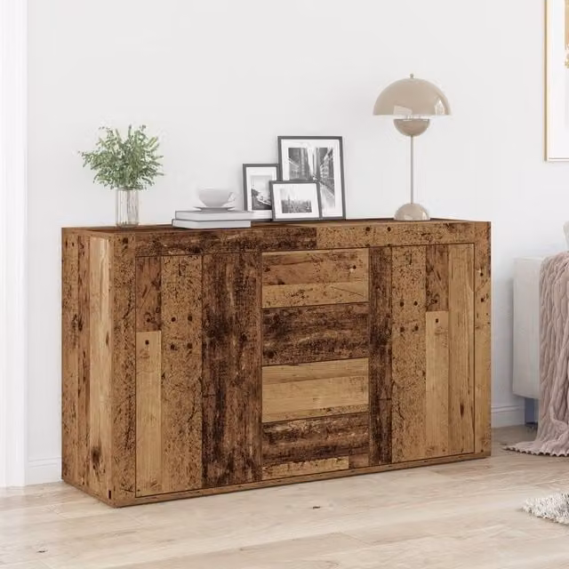 Berkfield Home Rustic Reclaimed Solid Wood Sideboard in Brown, W/D/H: 120 x 36 x 69 cm – 1