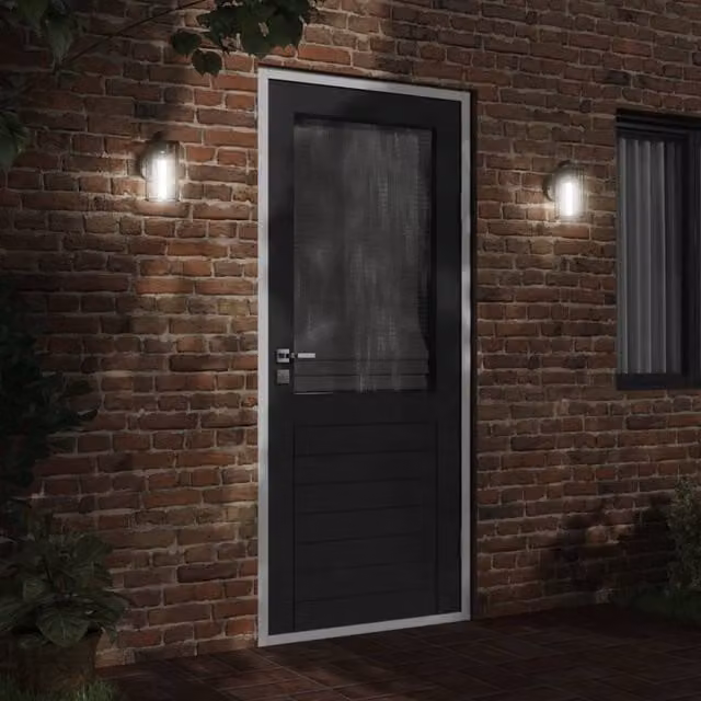 Berkfield Home Black Stainless Steel Outdoor Wall Lights, 2 Pack
