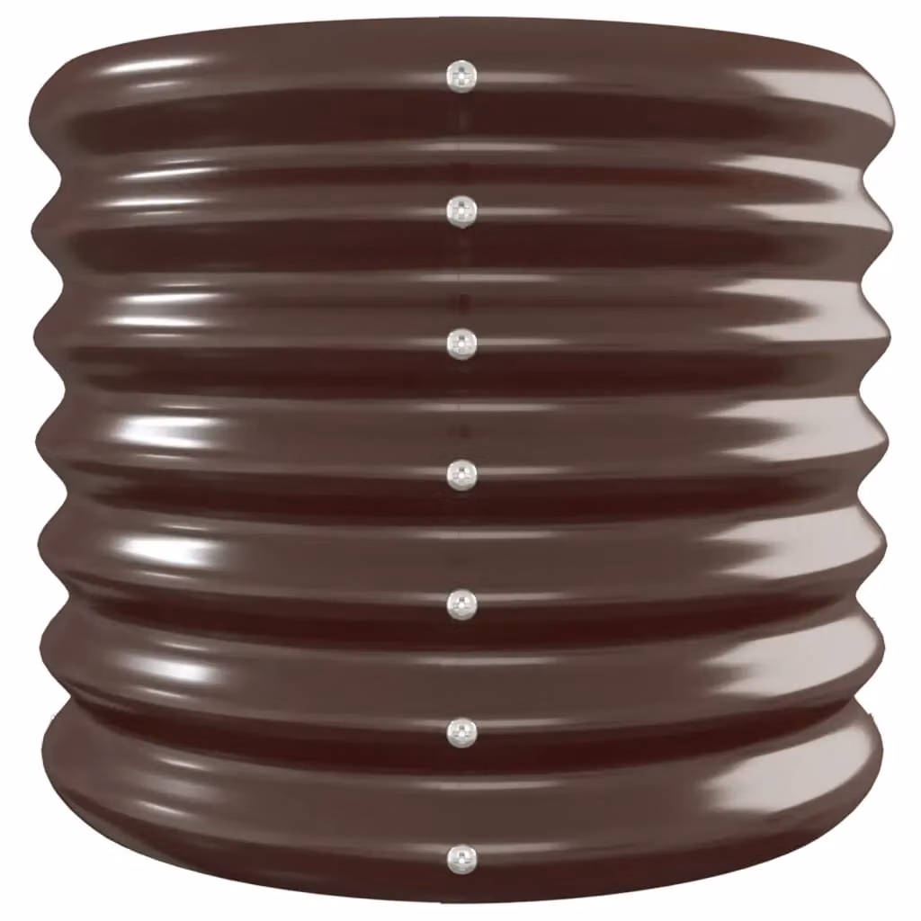 Berkfield Home Garden Powder-coated Steel Raised Bed in Brown, W/D/H: 260 x 40 x 36 cm – 3