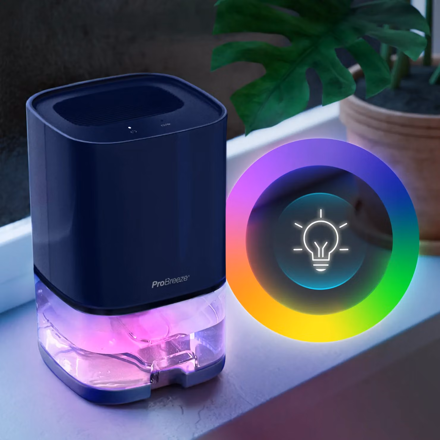 Pro Breeze 1000ml Dehumidifier with 4-hour Timer and LED Light in Blue – 4
