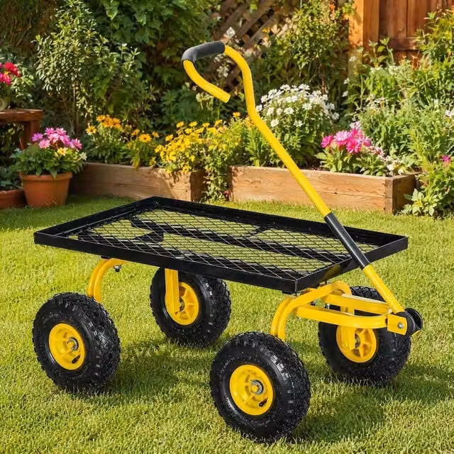 STILVORA Heavy Duty Steel Trolley, Yellow, 150 kg Capacity – 1