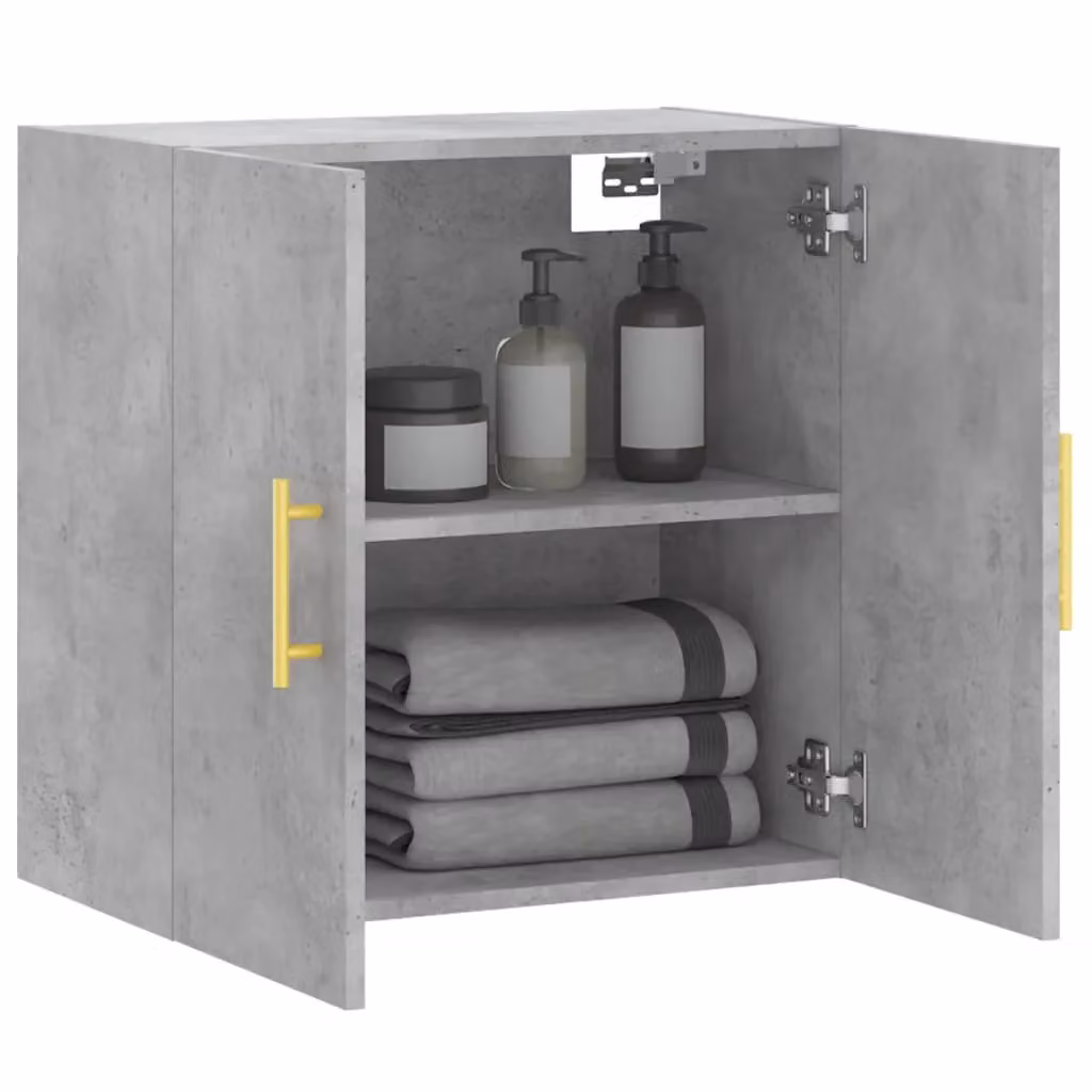 Berkfield Home Wall Mounted Cabinet in Grey, W/D/H: 60 x 31 x 60 cm – 2